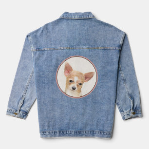 Chihuahua Painting - Cute Original Dog Art Denim Jacket