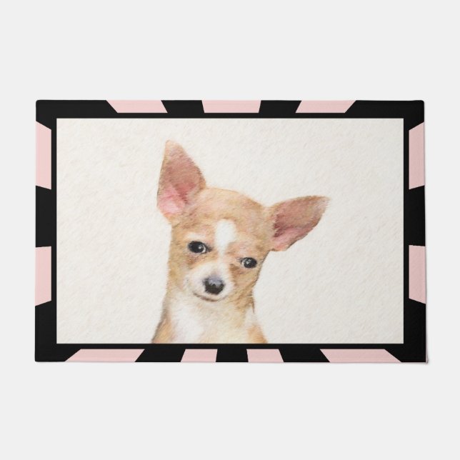 Chihuahua Painting - Cute Original Dog Art Doormat (Front)
