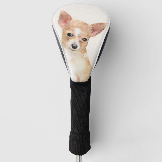 Chihuahua Painting - Cute Original Dog Art Golf Head Cover (Front)