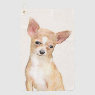 Chihuahua Painting - Cute Original Dog Art Golf Towel