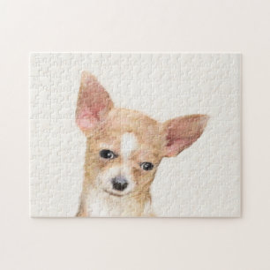 Chihuahua Painting - Cute Original Dog Art Jigsaw Puzzle