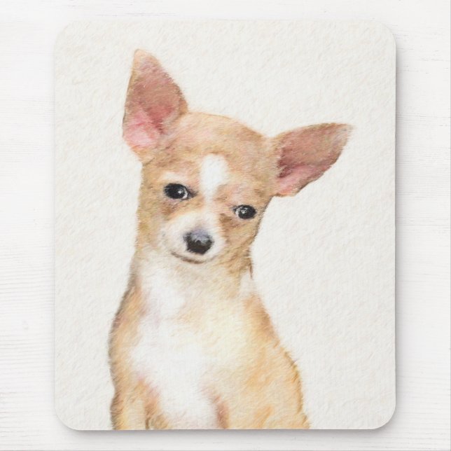 Chihuahua Painting - Cute Original Dog Art Mouse Mat (Front)