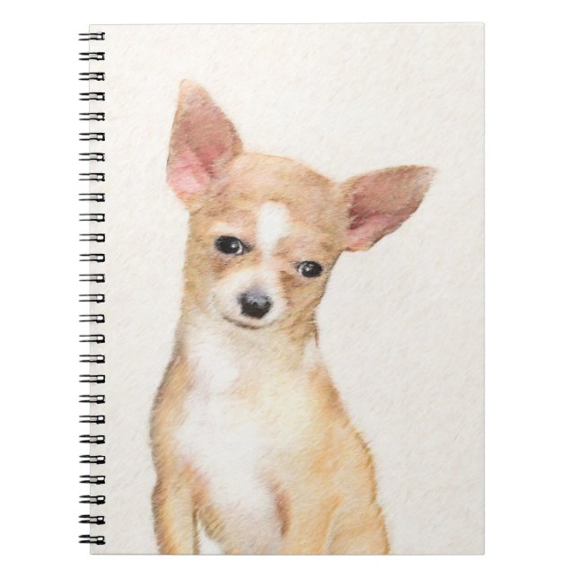 Chihuahua Painting - Cute Original Dog Art Notebook (Front)