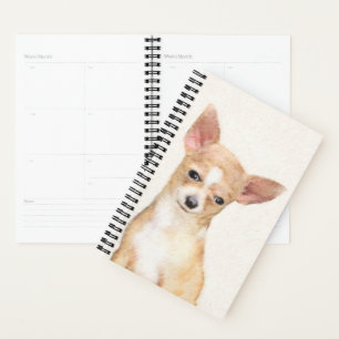 Chihuahua Painting - Cute Original Dog Art Planner