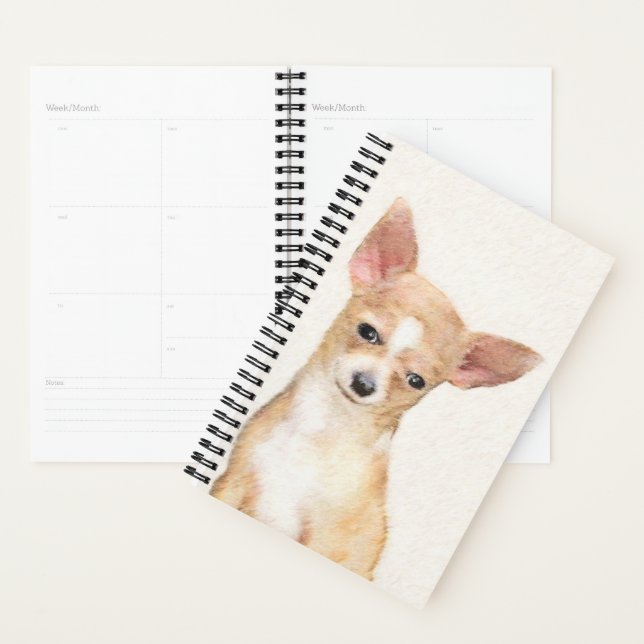Chihuahua Painting - Cute Original Dog Art Planner (Display)