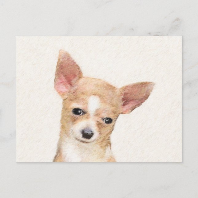 Chihuahua Painting - Cute Original Dog Art Postcard (Front)