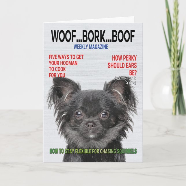 Chihuahua Parody Magazine Cover Card (Front)
