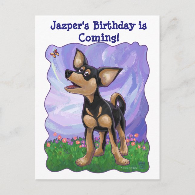 Chihuahua Party Centre Announcement Postcard (Front)