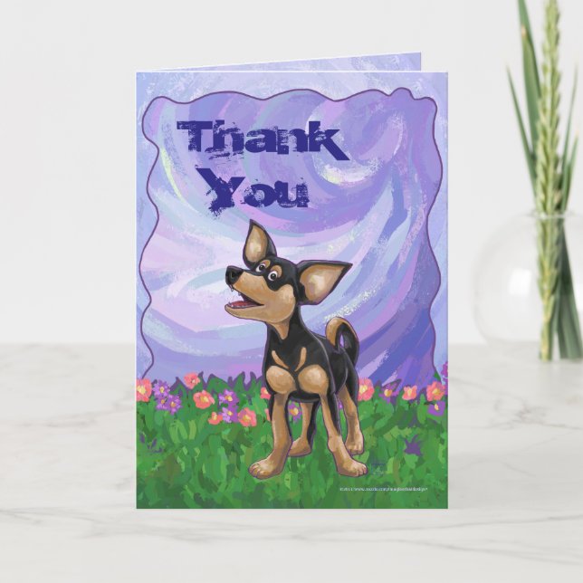 Chihuahua Party Centre Thank You Card (Front)