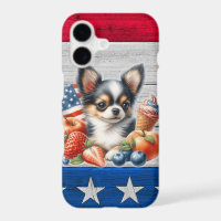 Chihuahua Patriotic Fruit USA Long Hair Chihuahua