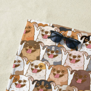Chihuahua Pattern Beach Towel
