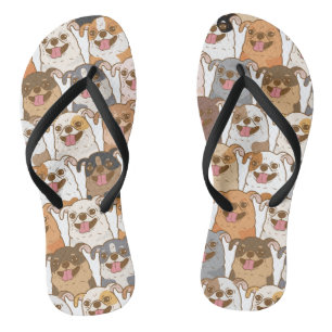 Chihuahua Pattern Flip Flops