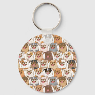 Chihuahua Pattern Key Ring