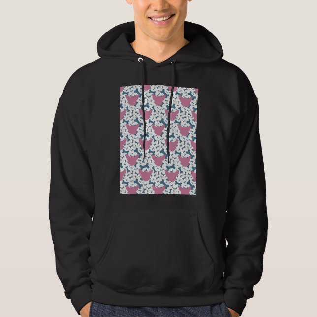 Chihuahua Pattern Pink Graphic Hoodie (Front)