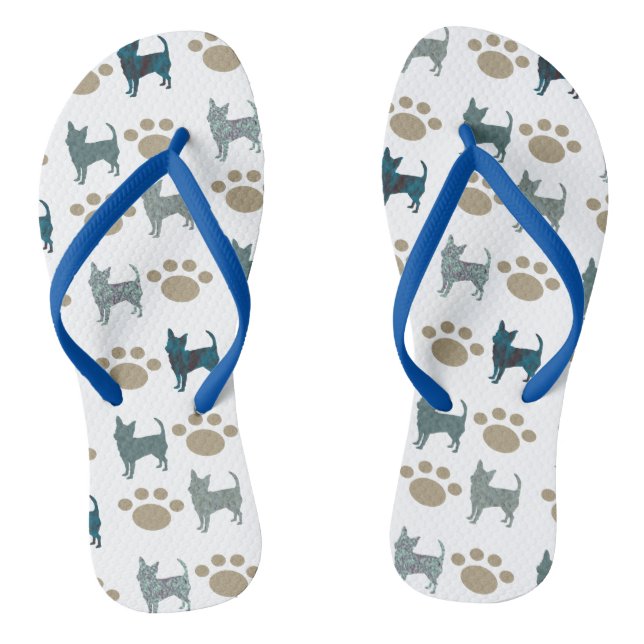 Chihuahua & Paw Flip Flops (Footbed)