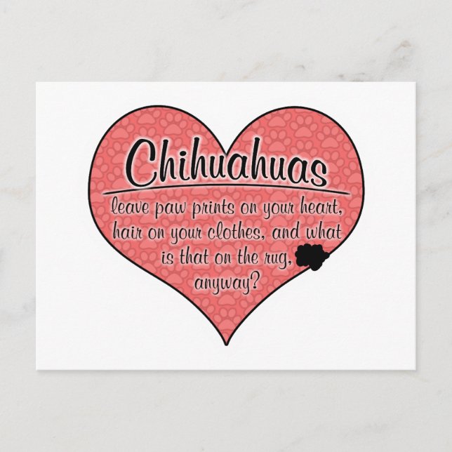 Chihuahua Paw Prints Dog Humour Postcard (Front)