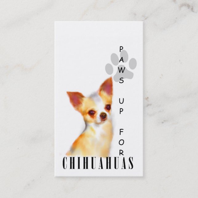 Chihuahua Paws Up Business Cards (Front)