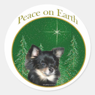 Chihuahua Peace Classic Round Sticker