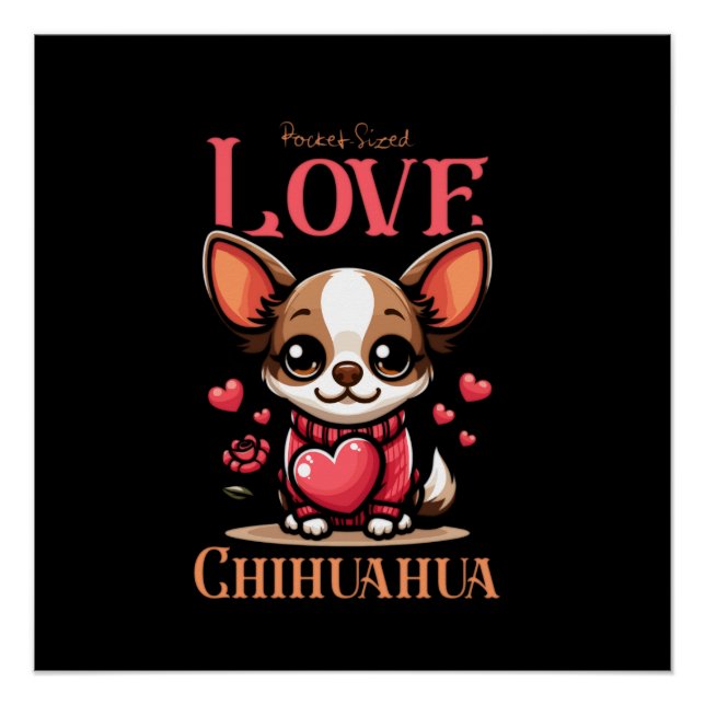 chihuahua pet dog love poster (Front)