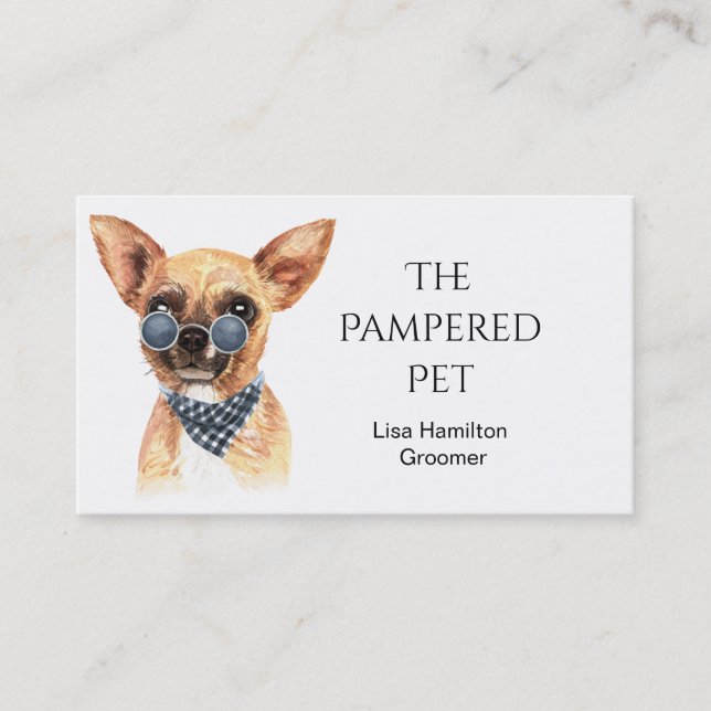 Chihuahua Pet Groomer/Vet/Sitters Business Card (Front)