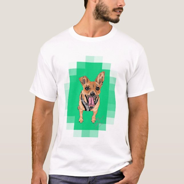 Chihuahua... Pet Portraits T-Shirt (Front)