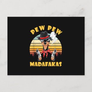 chihuahua pew pew madafakas  funny chihuahua lover announcement postcard
