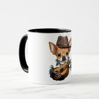 Chihuahua Playing Guitar Pet Toy Dog Lover Guitar  Mug