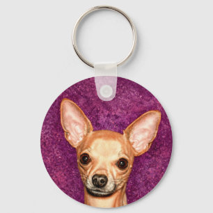 Chihuahua Portrait Key Ring