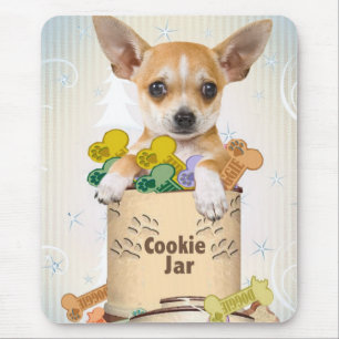 Chihuahua Posed with Cookie Jar Mouse Mat