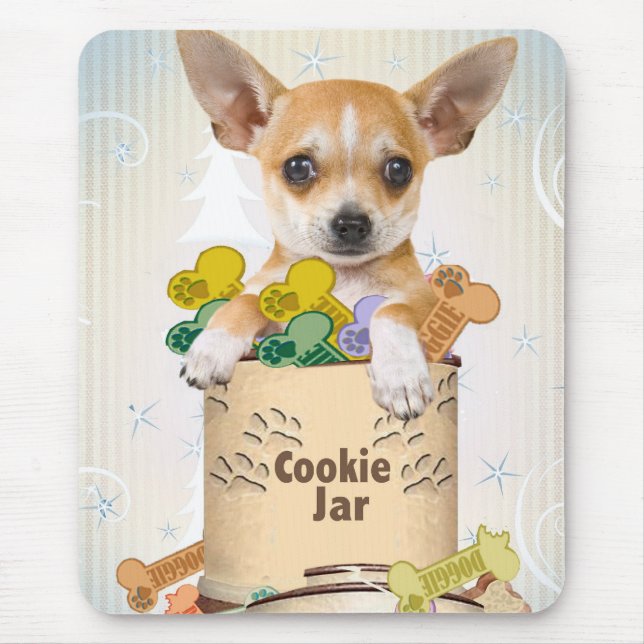 Chihuahua Posed with Cookie Jar Mouse Mat (Front)