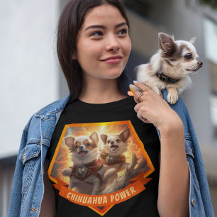 Chihuahua Power Long Haired Chihuahua Dogs T-Shirt