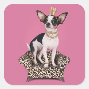 Chihuahua Princess Square Sticker