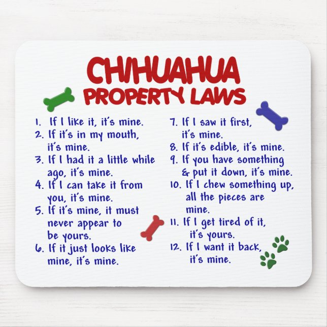 CHIHUAHUA Property Laws 2 Mouse Mat (Front)