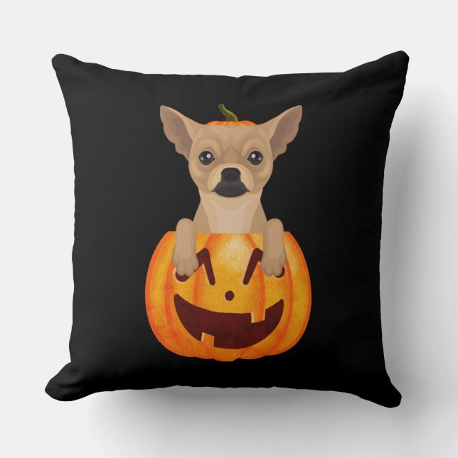 Chihuahua Pumpkin   Cushion (Front)