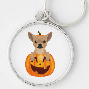 Chihuahua Pumpkin Key Ring