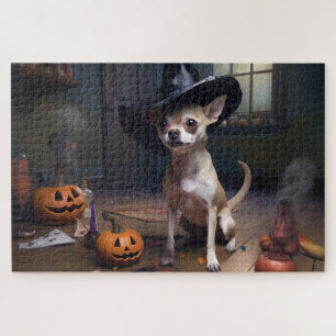 Chihuahua Pumpkins Halloween Scary Jigsaw Puzzle