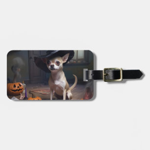 Chihuahua Pumpkins Halloween Scary Luggage Tag