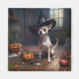 Chihuahua Pumpkins Halloween Scary Magnet