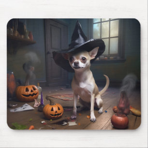 Chihuahua Pumpkins Halloween Scary Mouse Mat