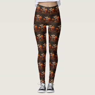 Chihuahua Puppy Autumn Delight Pumpkin  Leggings