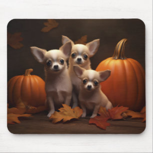 Chihuahua Puppy Autumn Delight Pumpkin Mouse Mat