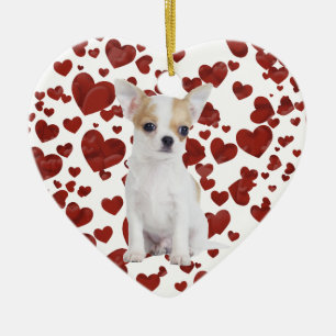 Chihuahua puppy ceramic tree decoration