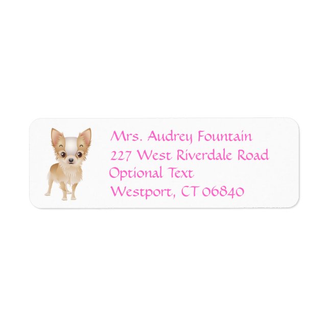 Chihuahua Puppy Dog Return Address Name Label (Front)