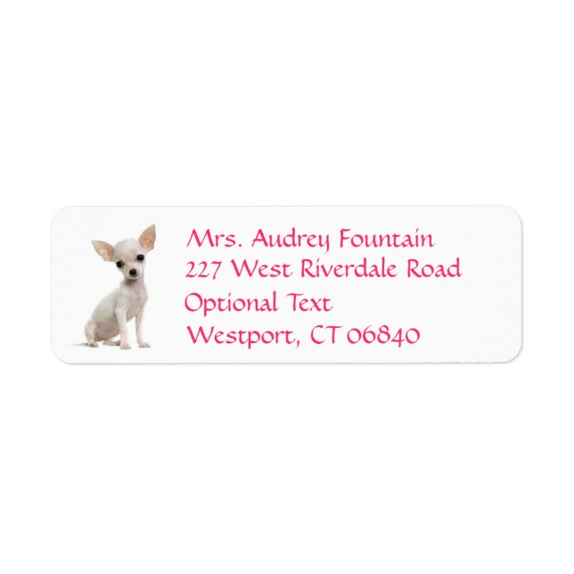 Chihuahua Puppy Dog Return Address Name Label (Front)