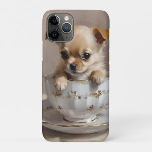 Chihuahua Puppy In A Teacup Oil Paint, iPhone 11 Pro Case