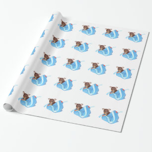 Chihuahua puppy in diaper bag wrapping paper
