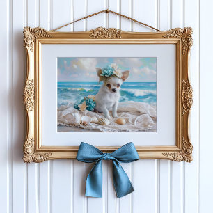 Chihuahua puppy tropical beach Decoupage Tissue Paper