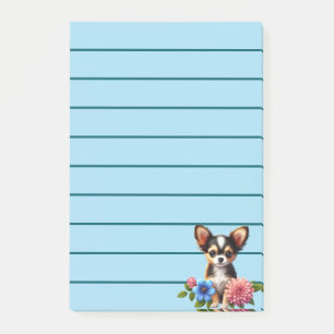 Chihuahua Puppy with Decorative Flowers Post-it Notes