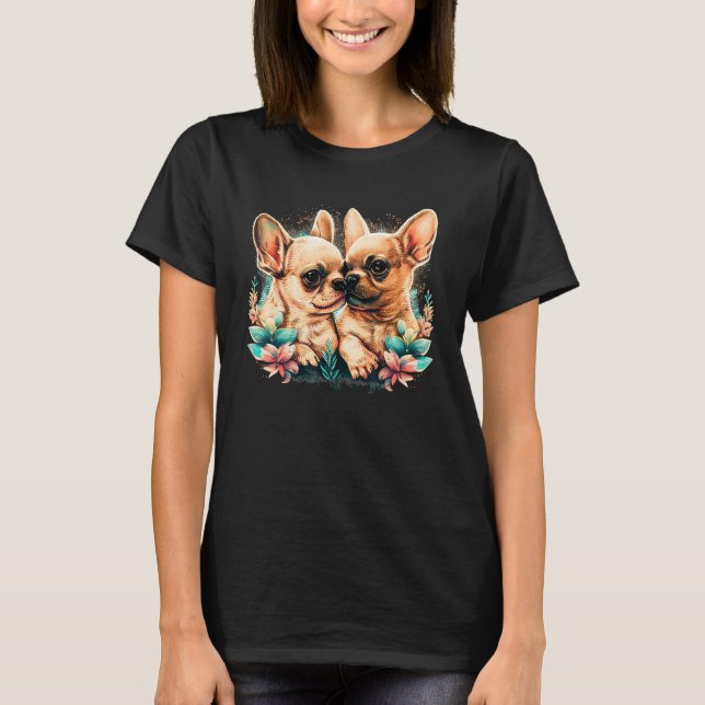 Chihuahua Puppys  Cute Dogs Little Love Heart 6 T-Shirt (Front)