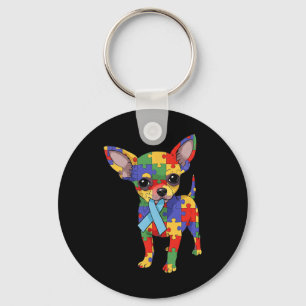 Chihuahua Puzzle Autism Awareness Autistic Womens Key Ring